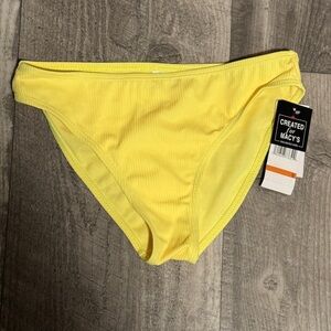 California Waves Yellow Ribbed One-Piece Swim Bottom